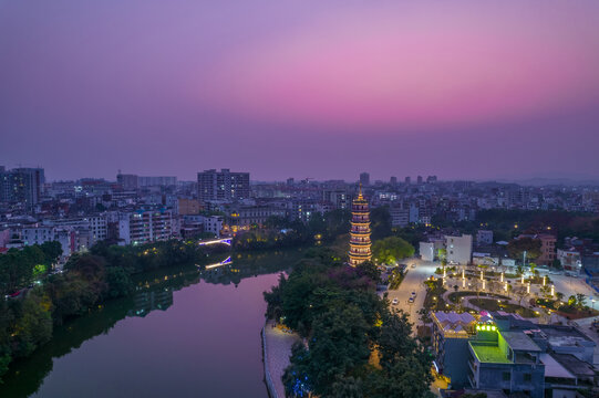 罗定市文塔夜景