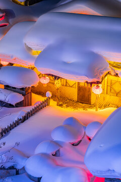 中国雪乡景区夜景