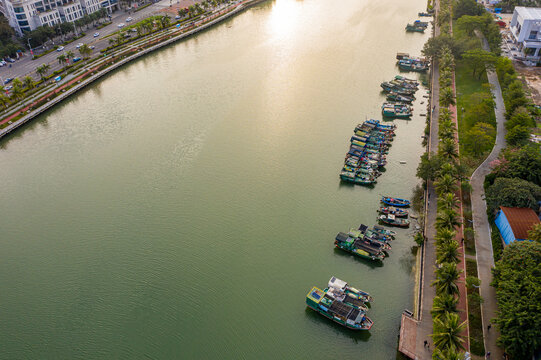 海口海甸溪渔船避风锚地小渔港