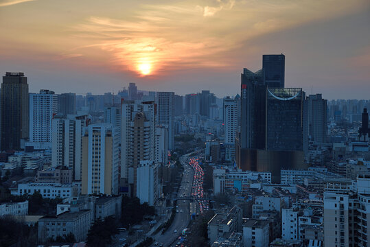 合肥长江路城市建筑风光