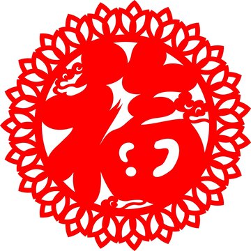 窗花福字