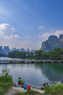 山水画乡村风景