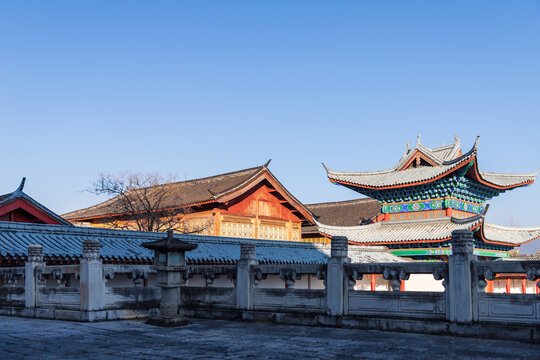 云南丽江木府古建筑风景