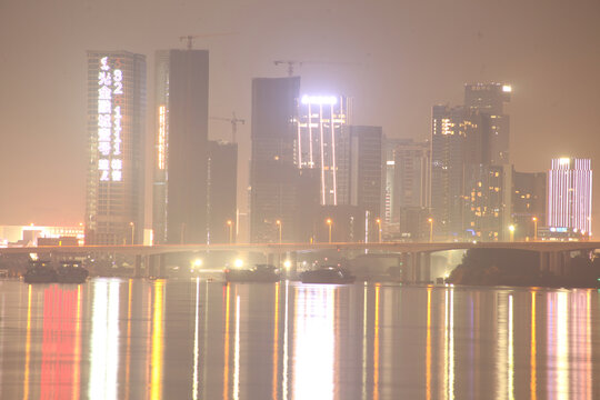 广州市现代城市夜景