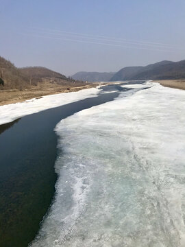 冰雪融化的河流