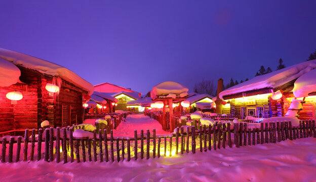 中国雪乡夜景