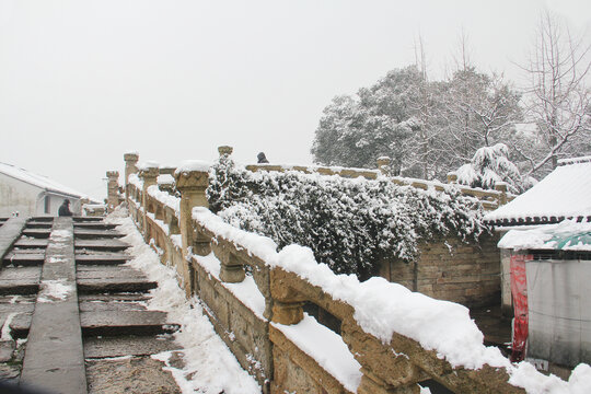 绍兴八字桥雪景