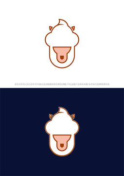 羊驼冰激凌logo商标字体