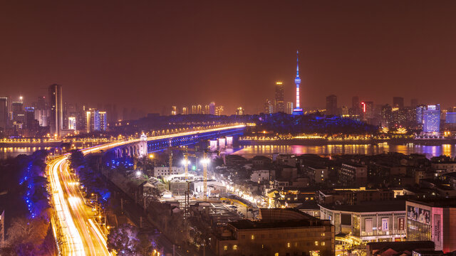 武汉长江大桥夜景