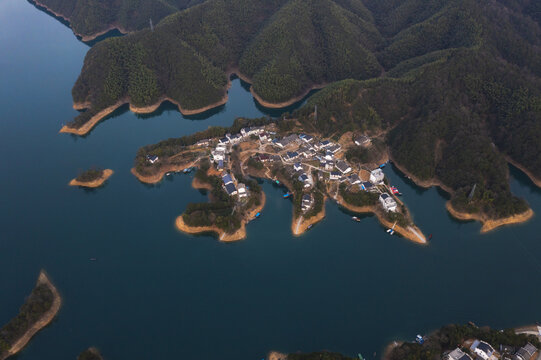 安徽省太平湖秀湖村航拍