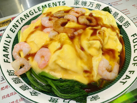 虾仁滑蛋饭