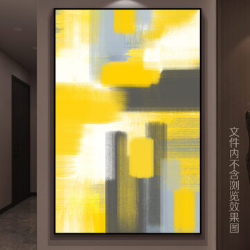 黄色抽象油画
