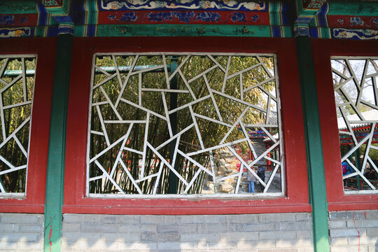 中式亭廊花窗