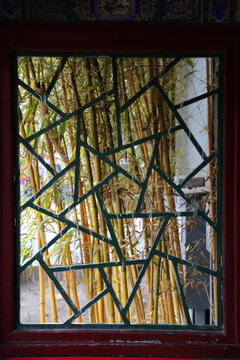 中式亭廊花窗