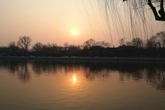 北京后海黄昏美景