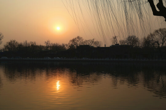 北京后海黄昏美景