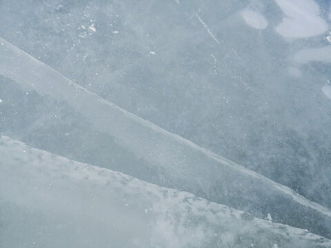冰层冰面裂纹冰裂