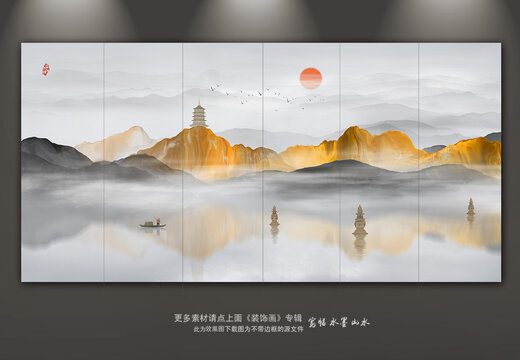 西湖十景山水画