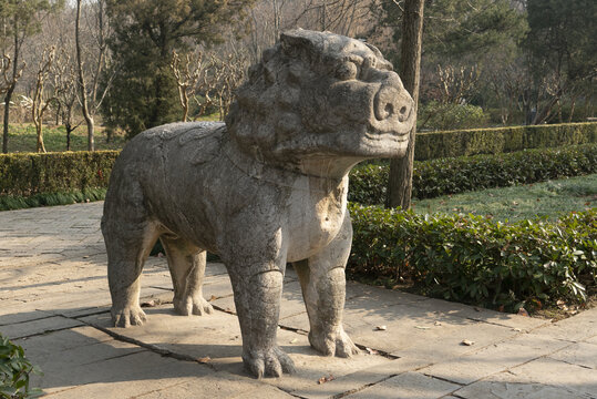 南京明孝陵石象路狮子雕塑