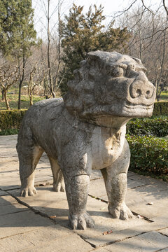 京明孝陵石象路狮子雕塑
