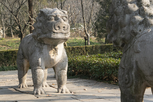 京明孝陵石象路狮子雕塑