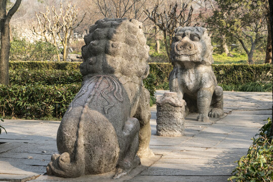 京明孝陵石象路狮子雕塑