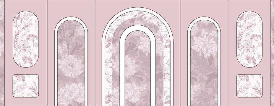 粉紫色法式婚礼平面素材