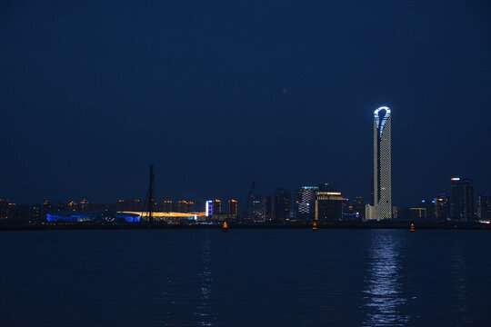 苏州金鸡湖城市夜景