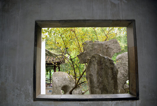 苏州园林窗景