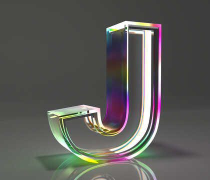 玻璃字母J
