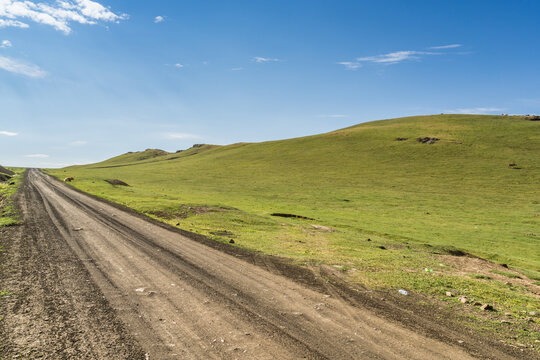 中国新疆草原道路背景