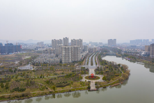 安徽池州市青阳县芙蓉湖航拍