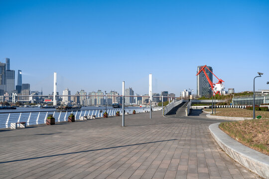 上海陆家嘴建筑和大理石地面