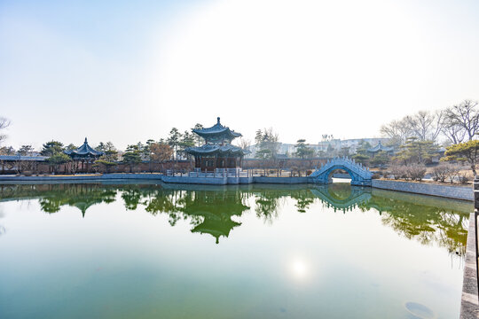 山西太原晋祠公园景观