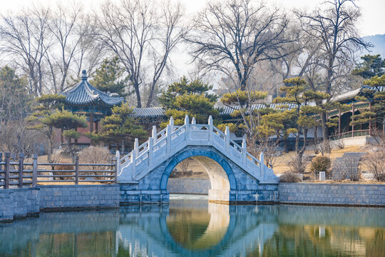 山西太原晋祠公园景观