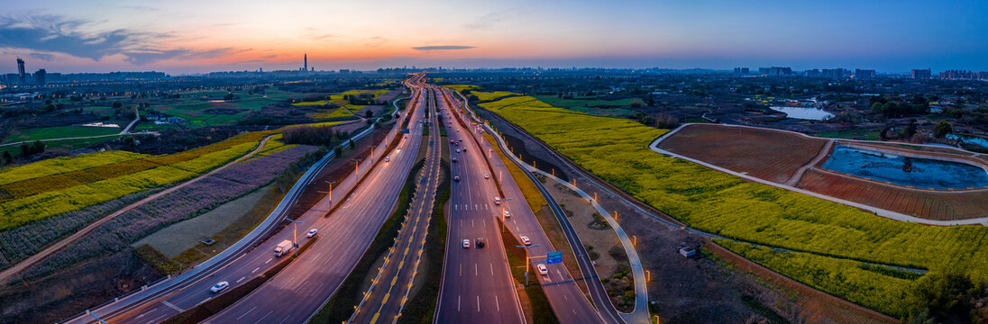 蜀都大道468高楼夕阳夜景