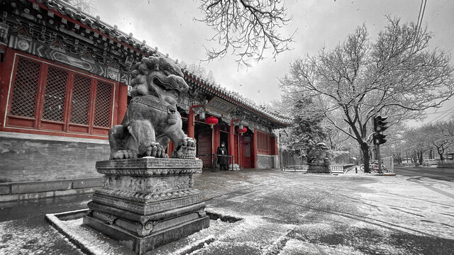 北京大学雪天西门