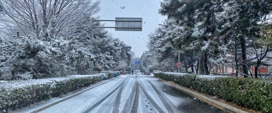 北京大学雪天校园