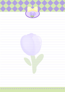 紫色简约郁金香拍纸本