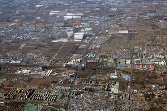 空中俯瞰北京城市