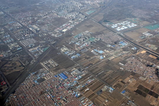 空中俯瞰北京城市