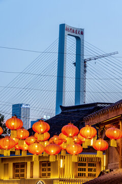 中国重庆十八梯传统风貌区夜景