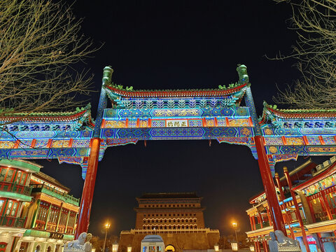 北京前门正阳楼夜景