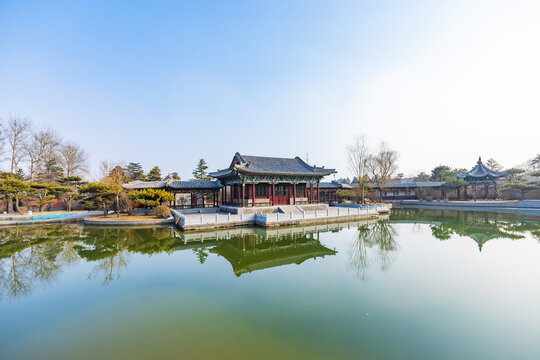 山西太原晋祠公园景观