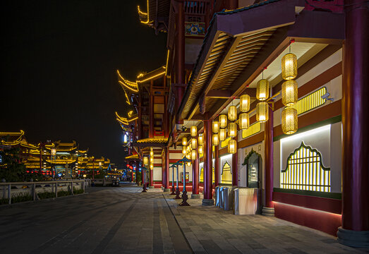 眉山东坡印象水街夜景风光