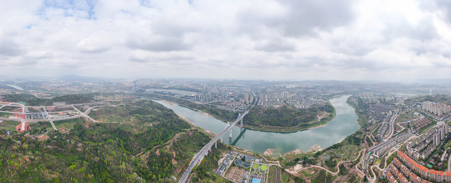 重庆蔡家嘉陵江全景