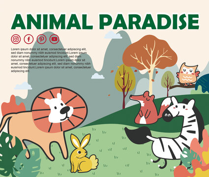 卡通动物海报