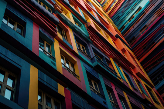 彩色建筑立面摄影