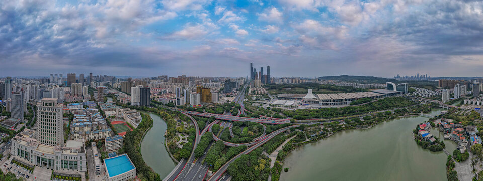 航拍南宁市全景