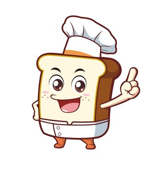 卡通可爱面包厨师
